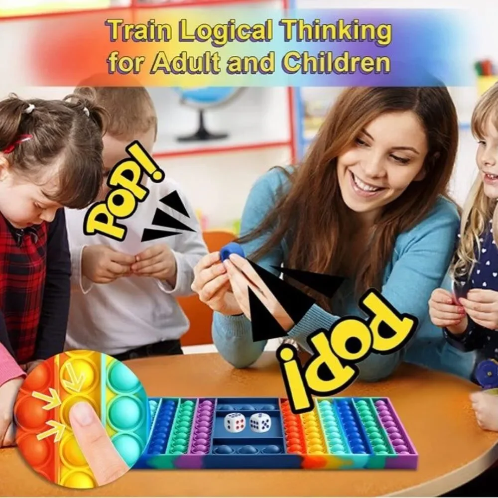 Pop Kids Games Fidget Toy Pop Rainbow Game Board Fidget Popper Toy Sensory New